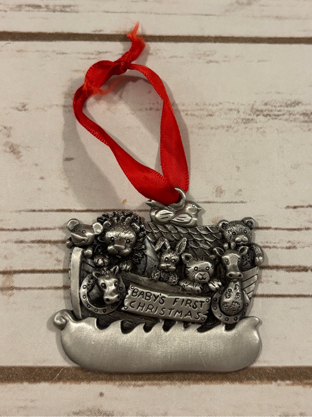 Gloria Dutchin Pewter Noah’s Ark First Christmas Ornament